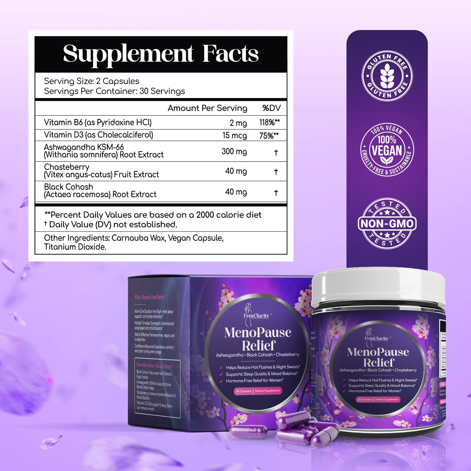 FemClarity™ MenoPause Relief– Hormone-Free Supplement for Women